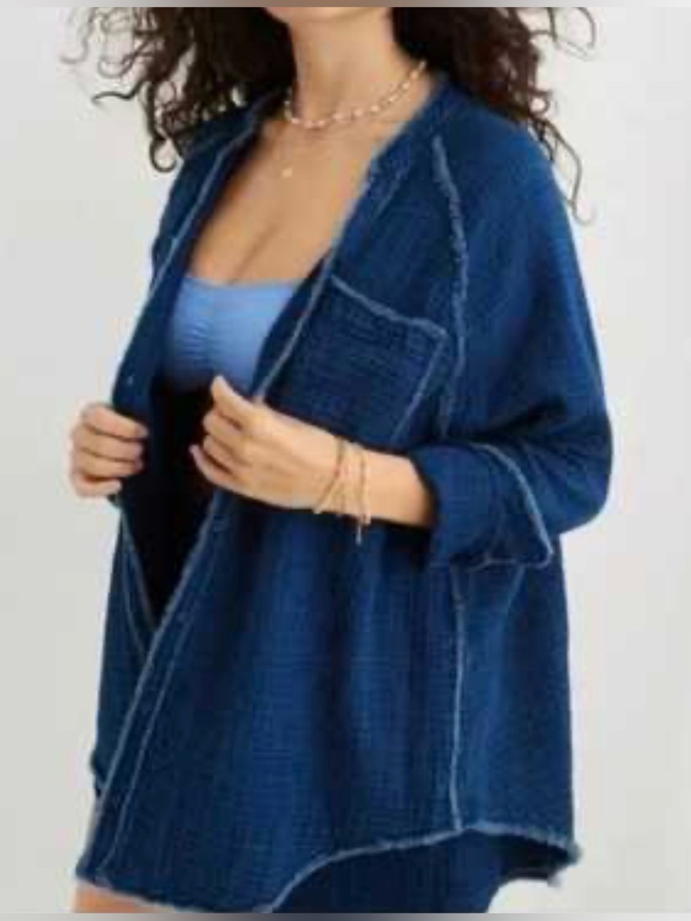 Aerie double gauze button-front shirt